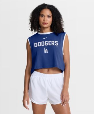 Women's Royal Los Angeles Dodgers Primetime Loose Dri-FIT Cropped Tank Top