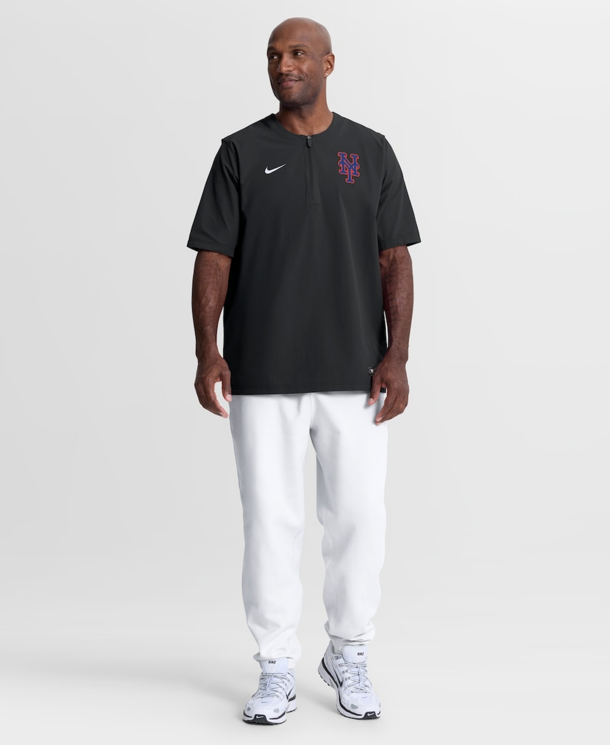 Nike Men's Black New York Mets Authentic Collection Dri-fit Quarter-Zip Windshirt