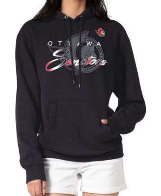 Men's Black Ottawa Senators Shadow Logo Fleece Pullover Hoodie
