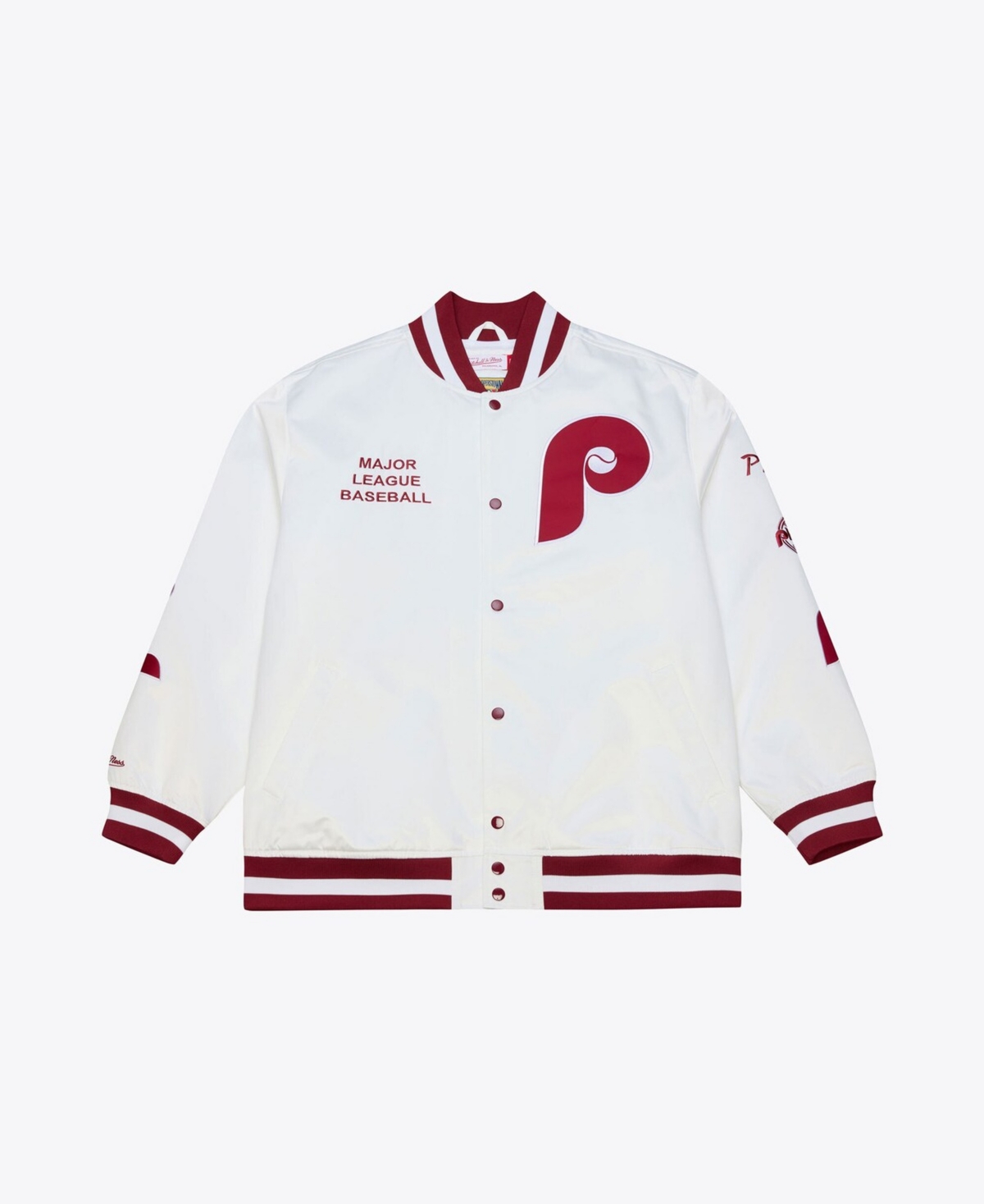 Mitchell & Ness Men's White Philadelphia Phillies Cooperstown Collection Arctic Lightweight Satin Full-Snap Jacket