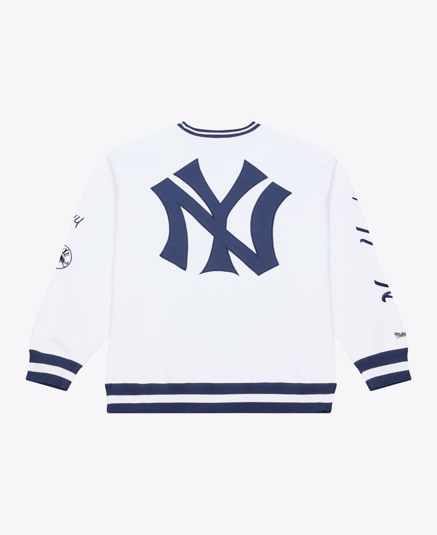 Мужской свитшот Mitchell & Ness White New York Yankees Arctic Fleece — фото 4