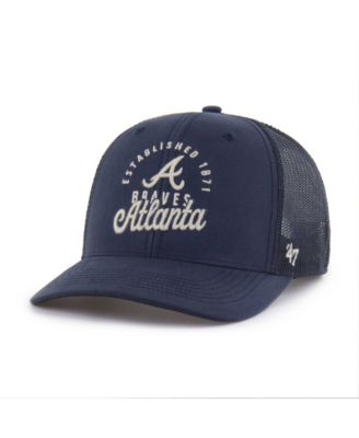 Men's Navy Atlanta Braves Pitstop Trucker Adjustable Hat