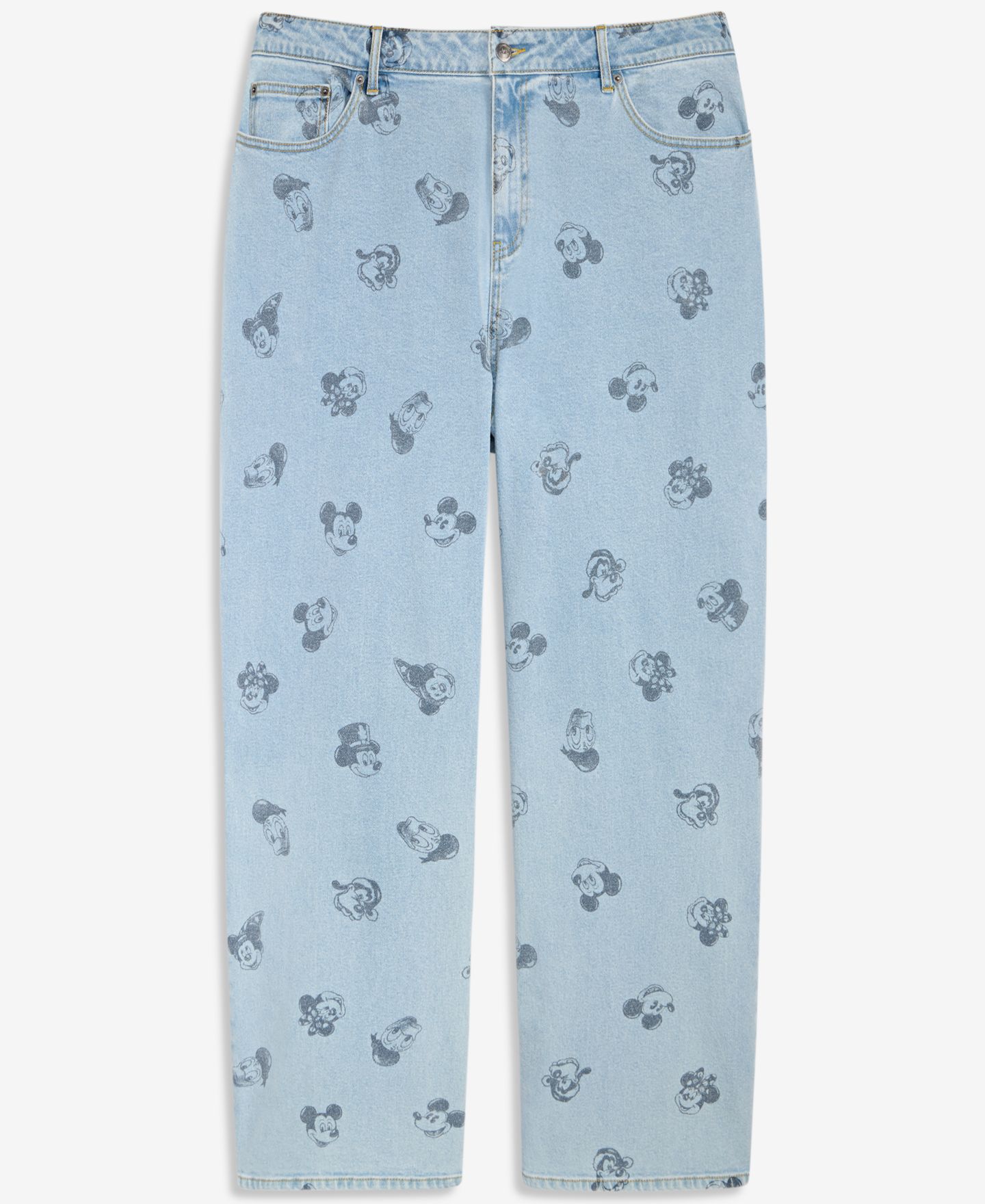 Женские джинсы Disney | Macy's Plus Size Mickey & Friends Printed Wide Leg Denim Jeans — фото 6