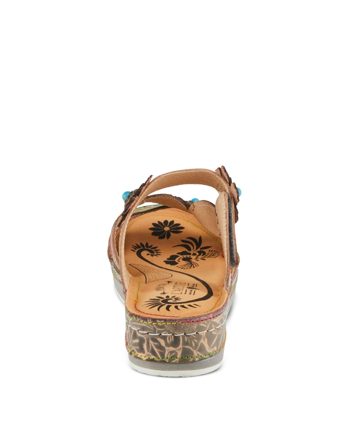 Женские сандалии L'Artiste Spring StepPillow-Soft Strappy Slide Sandal with Foam, цвет: Серый разноцветный — фото 4