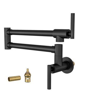 Pot Filler Faucet - Wall Mount Kitchen Sink Faucet Folding Stretchable with Single Hole Two Handles