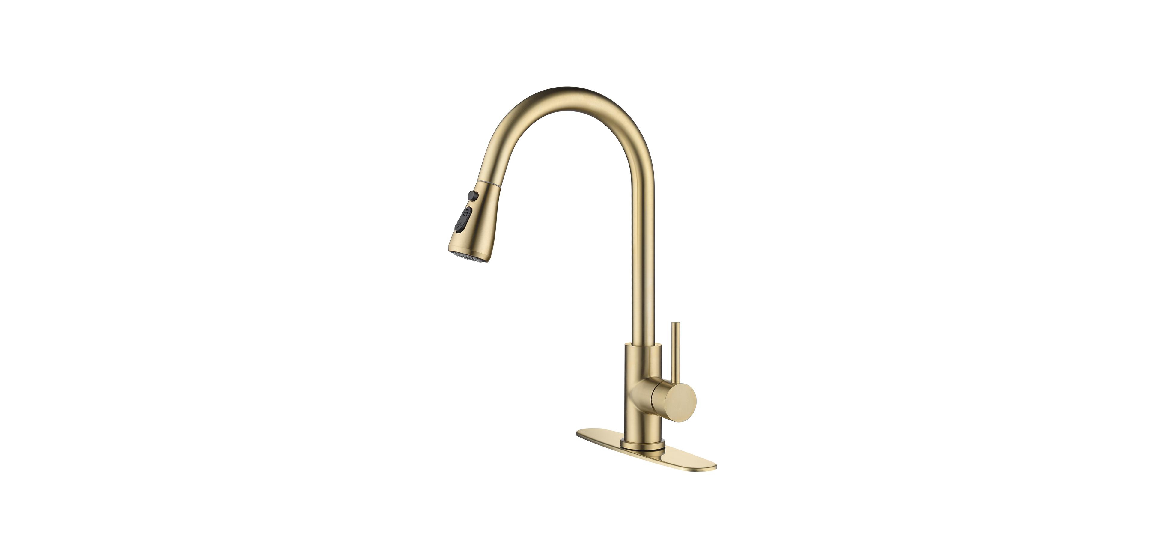 Phying Single Handle Stainless Steel Kitchen Sink Faucet with Pull Down Sprayer