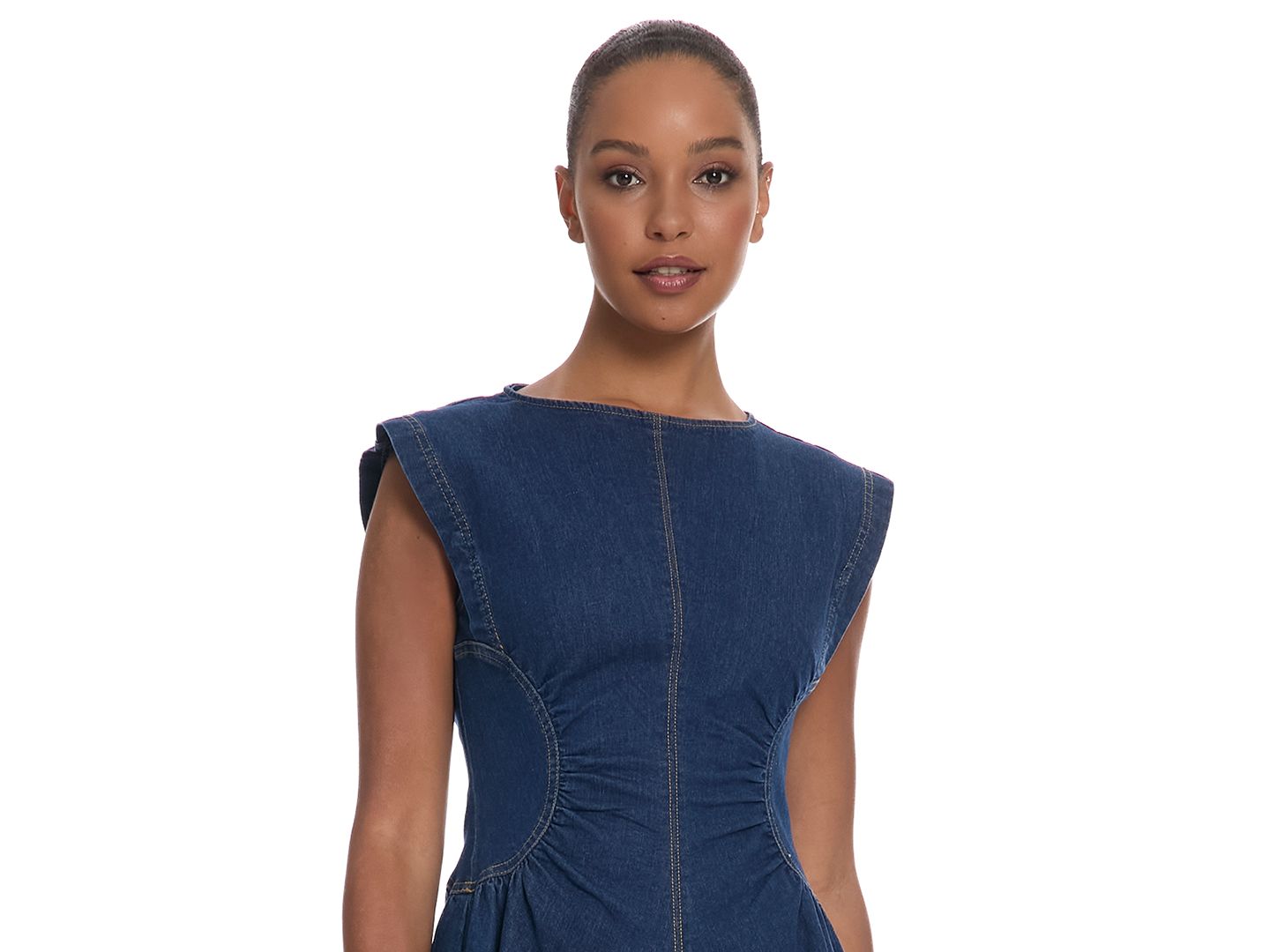 Женское платье Donna Morgan Soft Stretch Jewel Neck Zipper, цвет: Тёмная варка — фото 2