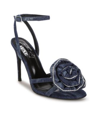 Women's Candela Floral Rhinestone Accent Heel Sandals