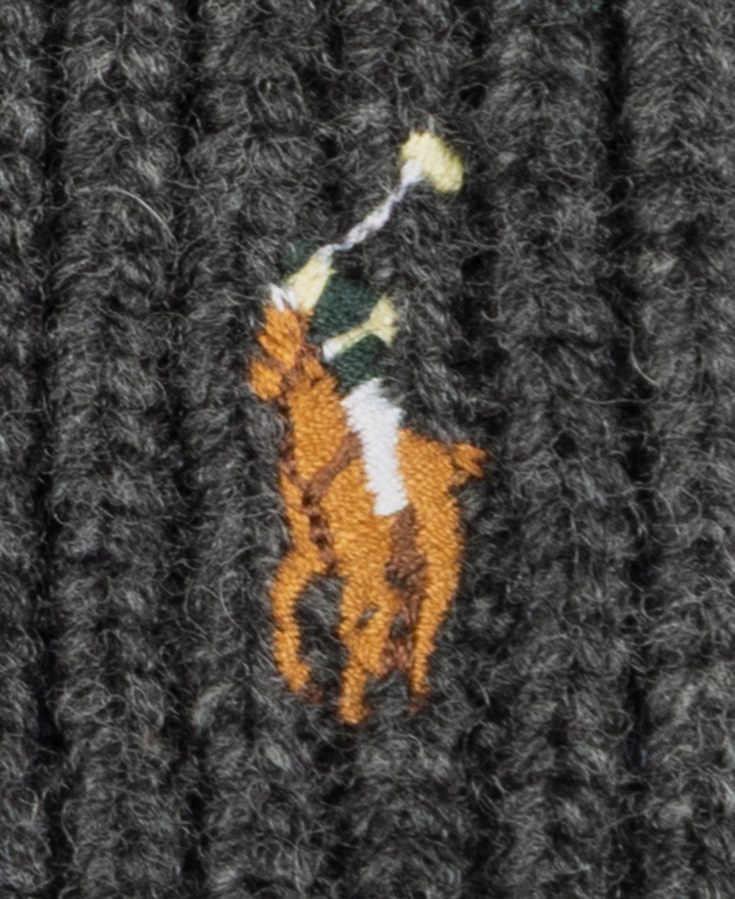 Мужской головной убор Polo Ralph Lauren Signature Cuff Hat, цвет: Угольный — фото 3