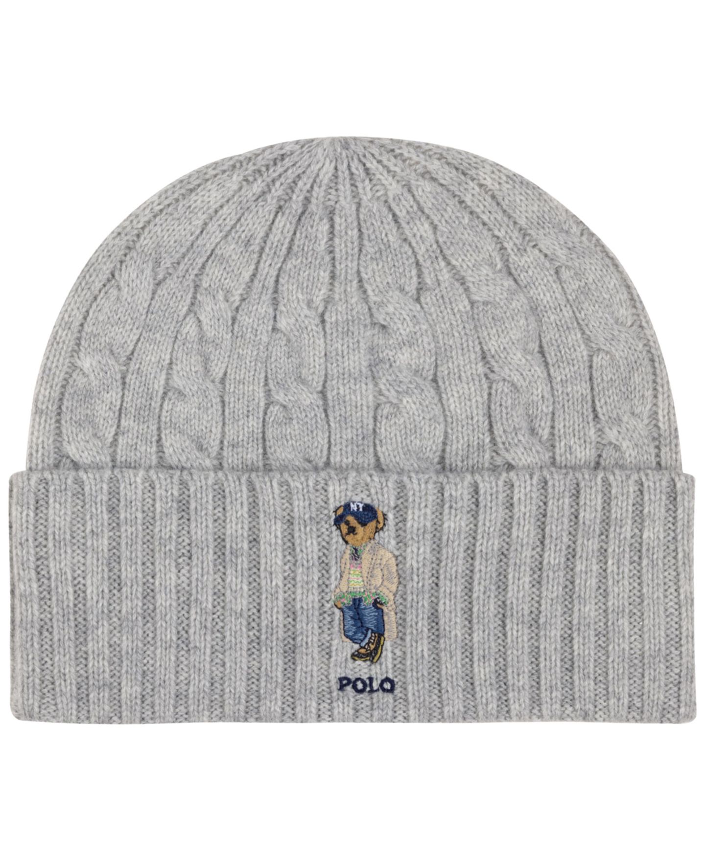 Мужская шапка Polo Ralph Lauren Cable Litchfield Bear Beanie, цвет: Andover Hthr — фото 1