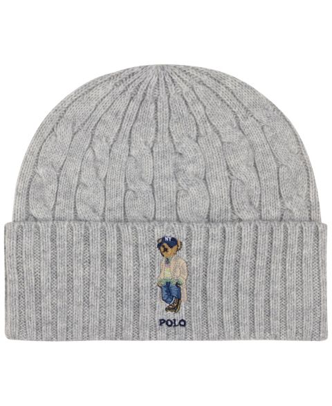 Мужская шапка Polo Ralph Lauren Cable Litchfield Bear Beanie, цвет: Andover Hthr
