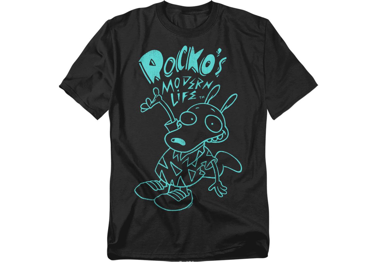 Мужская футболка Rugrats Rocko s Modern Life Rocko's Modern Life Neon Rocko, цвет: Чёрный — фото 1