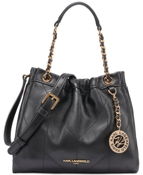 Женская сумка KARL LAGERFELD PARIS Amandine Small Crossbody Handbag, цвет: Чёрный / Золотой