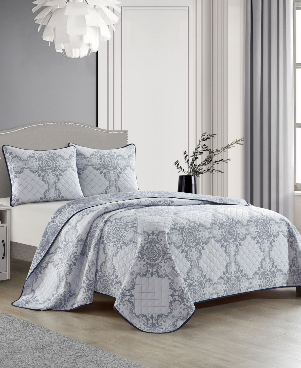 Stratford Park Mara Damask 3-Piece Quilt Set