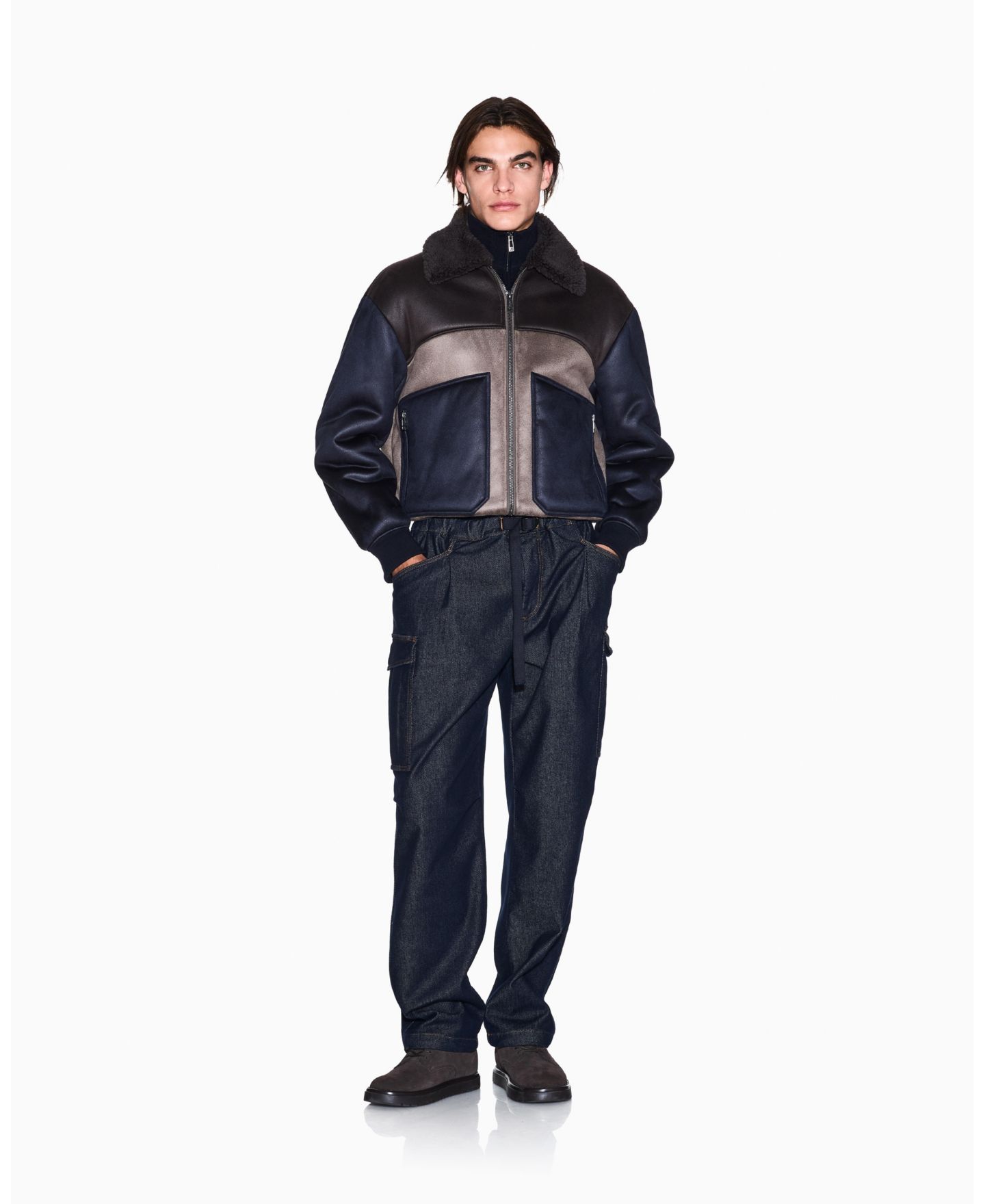 Мужские брюки A|X Armani Exchange Stretch Cotton Cargo Denim, цвет: Синий джинсовый — фото 2