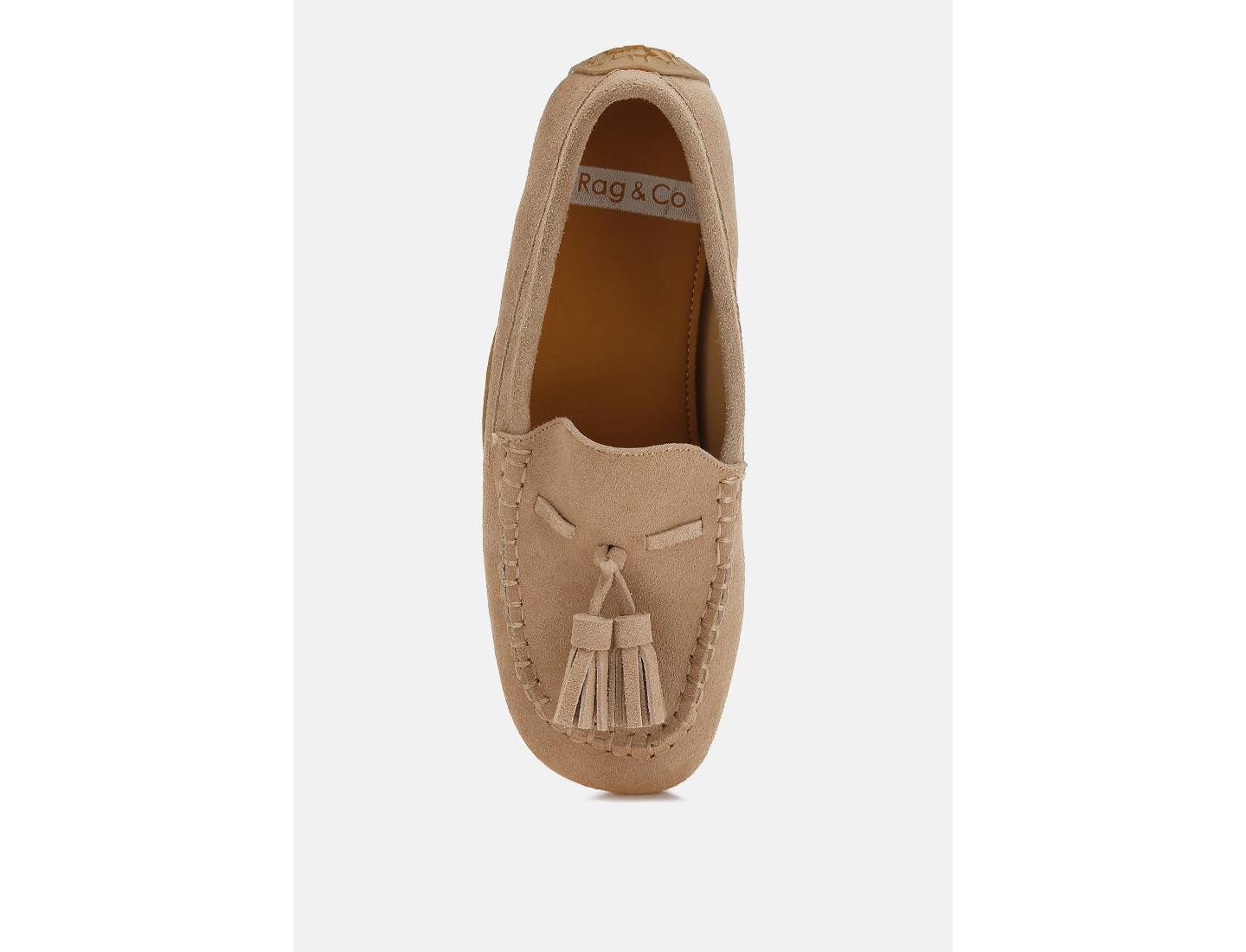 Женские туфли Rag & Co Kipstar Suede Round Toe Tassel s, цвет: Бежевый — фото 3