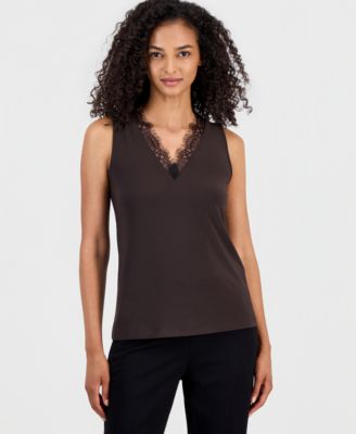 Women's Lace-Trim-V-Neck Tank Top