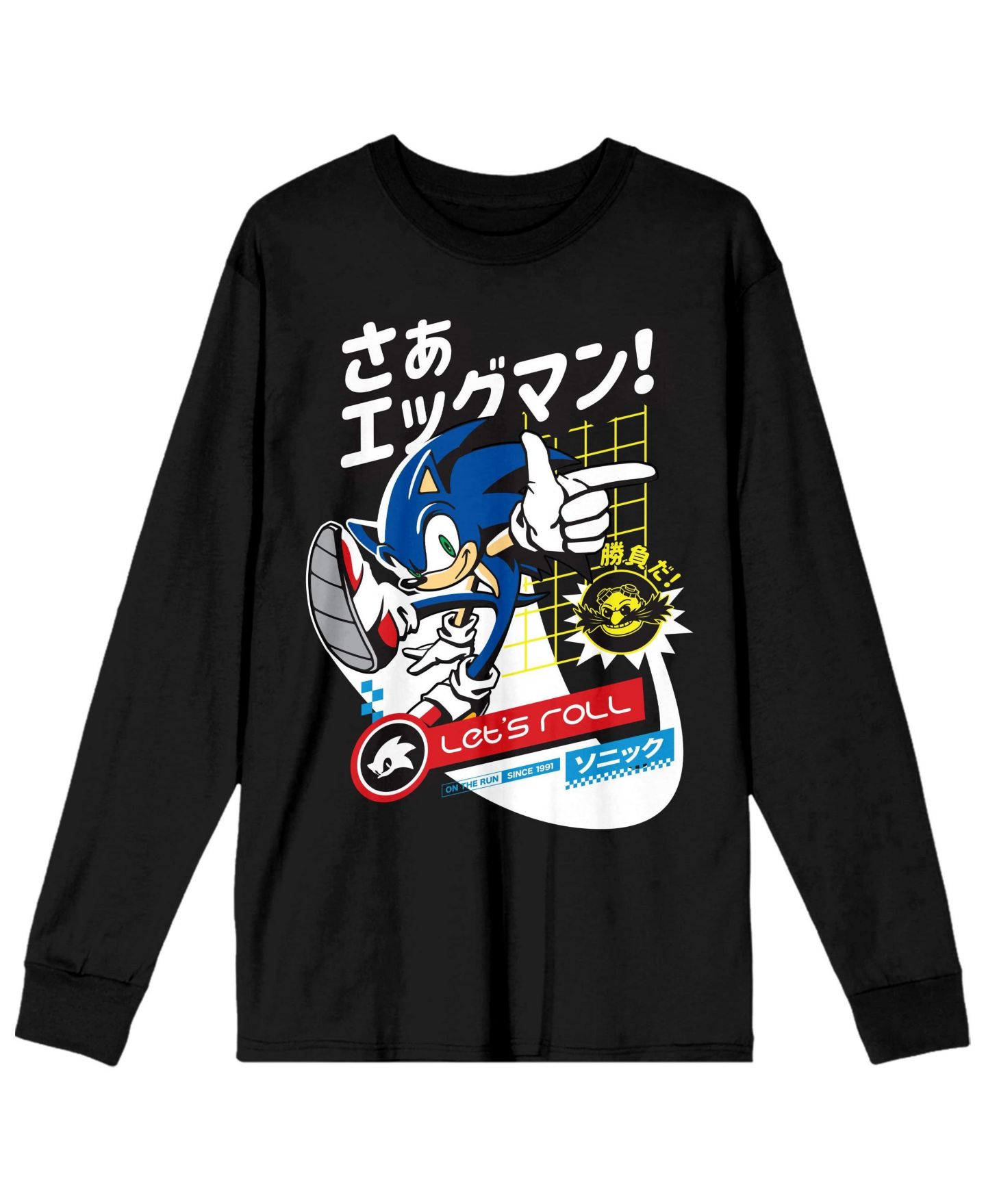 Мужская рубашка Sonic the Hedgehog Black Long Sleeve Shirt-3XL, цвет: Чёрный — фото 4