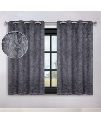 Leaves Room Darkening Grommet 2-Panel Curtain Set