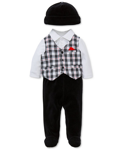 Little Me 4-Pc. Hat, Plaid Vest, Shirt & Footed Pants Set, Baby Boys (0-24 months)