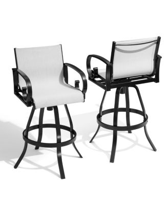 Outdoor Patio Sunbrella Fabric Swivel Aluminum Bar Stools