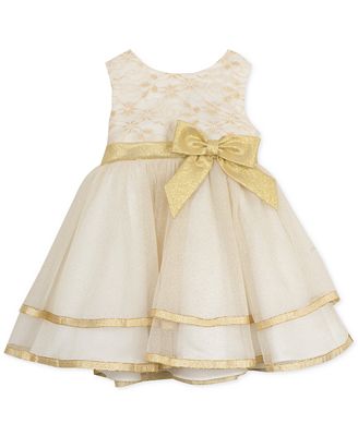 Rare Editions Baby Girls' Ivory & Gold Ballerina Dress - Dresses - Kids ...