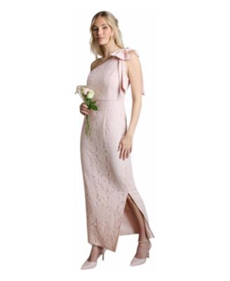 Women's One Shoulder Lace Maxi Dress
