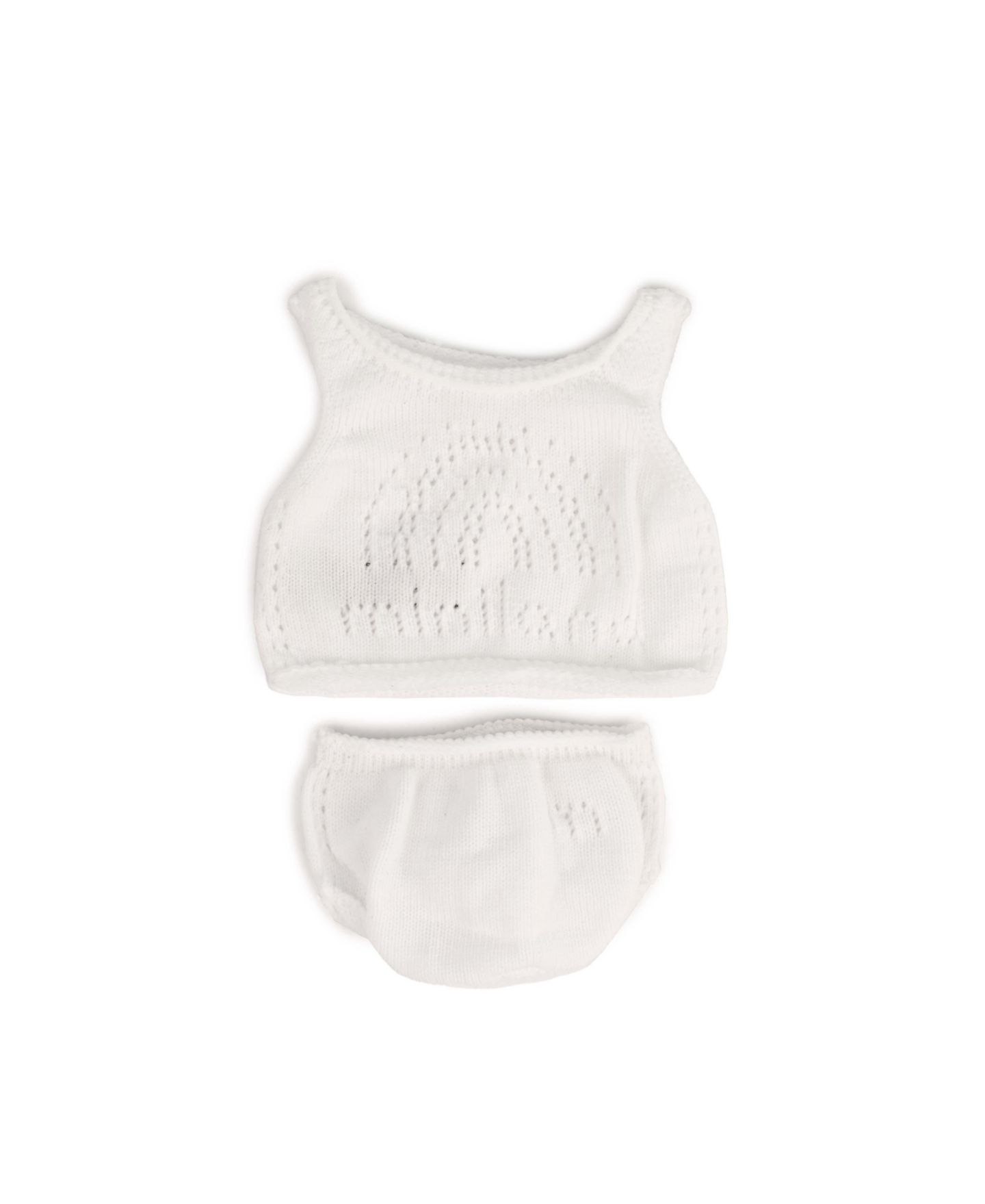 Детские куклы MINILAND 15" Cotton Top and Bottom, 2-Piece Set, Ages 3+, цвет: Белый разноцветный — фото 1