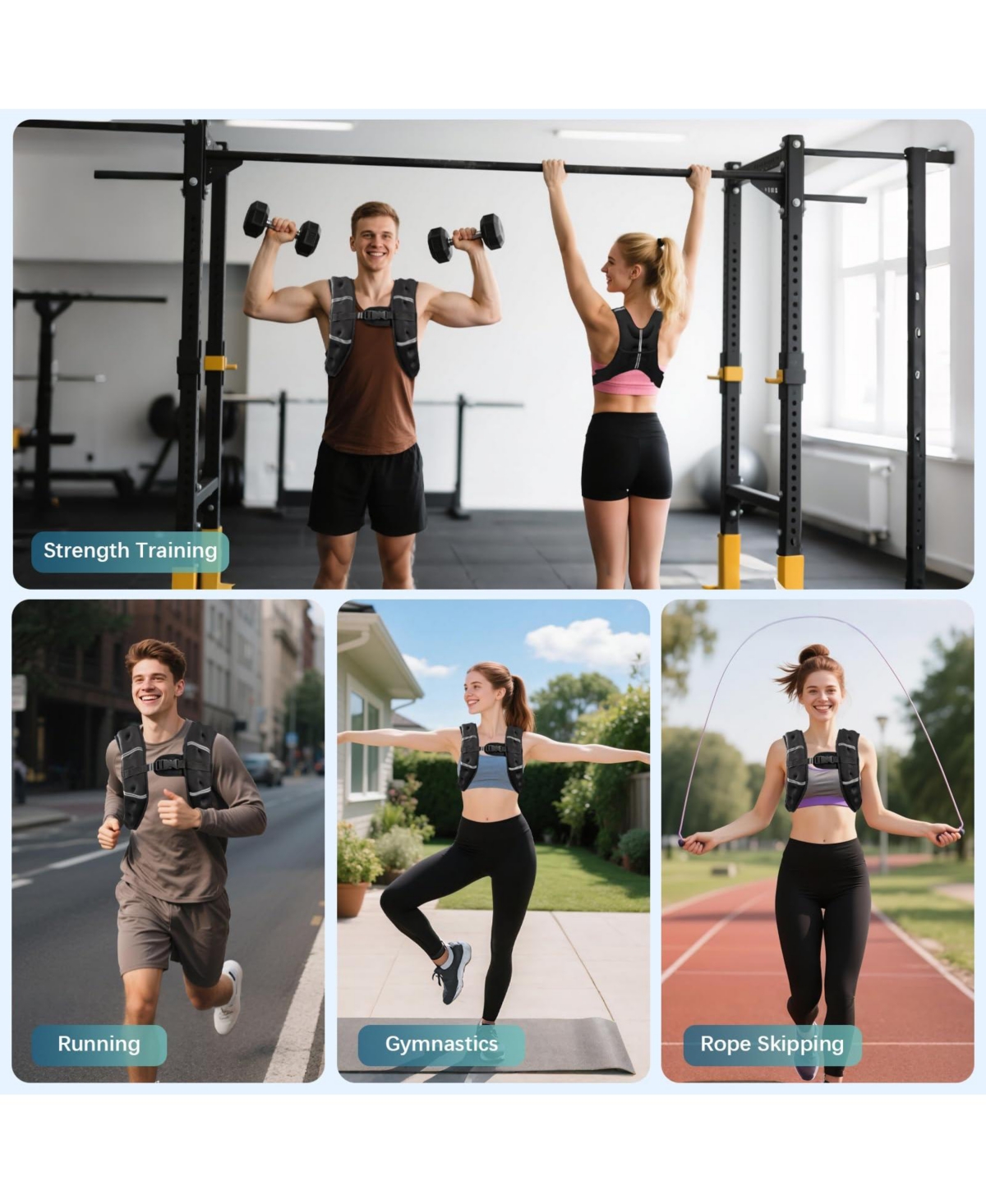 Aofar Weighted Vest Adjustable Straps Reflective Strength Training