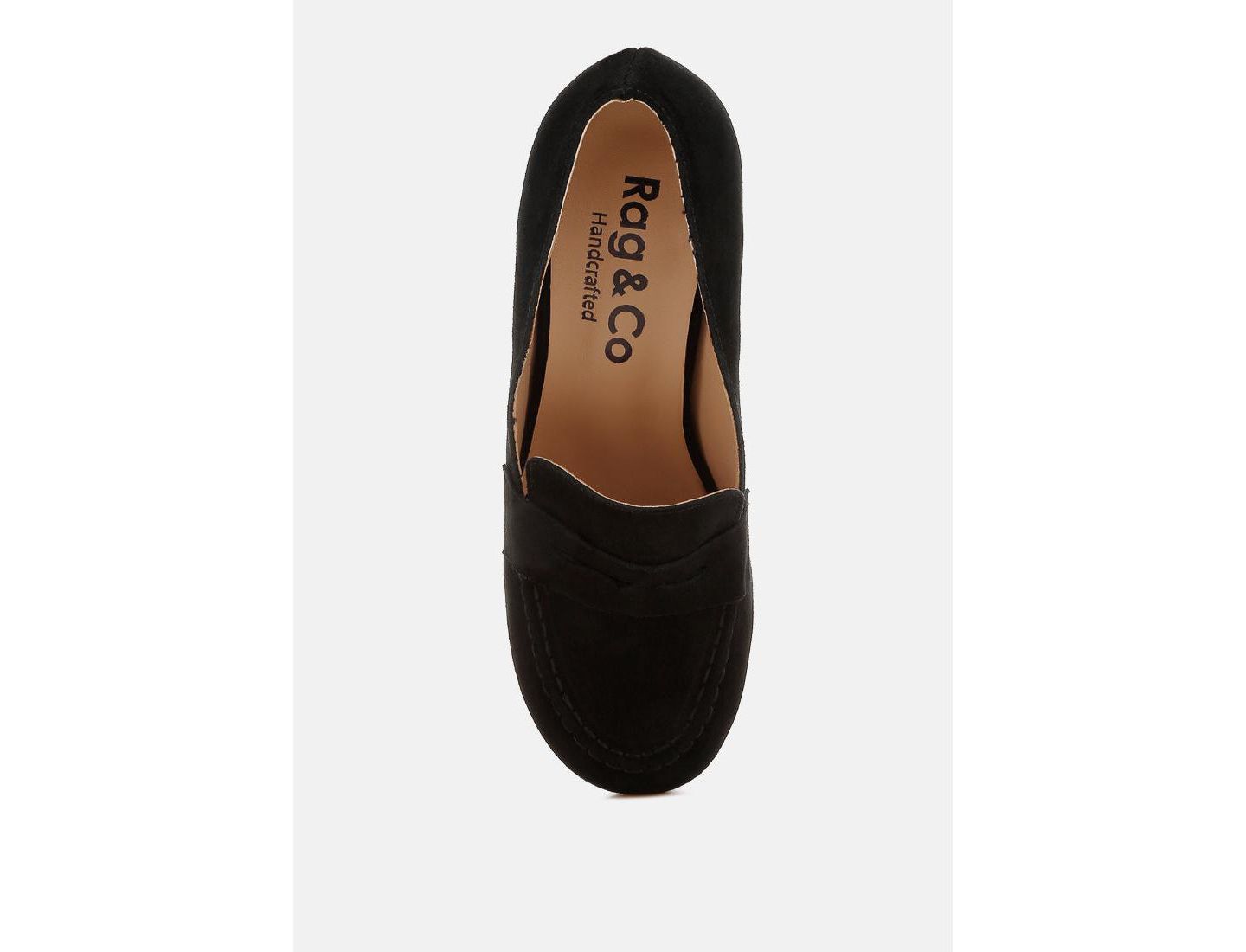 Женские туфли Rag & Co Astra Block Heel Genuine Suede, цвет: Чёрный — фото 6