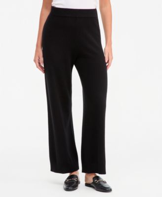 Women's 100% Cashmere Pull-On Wide-Leg Pants