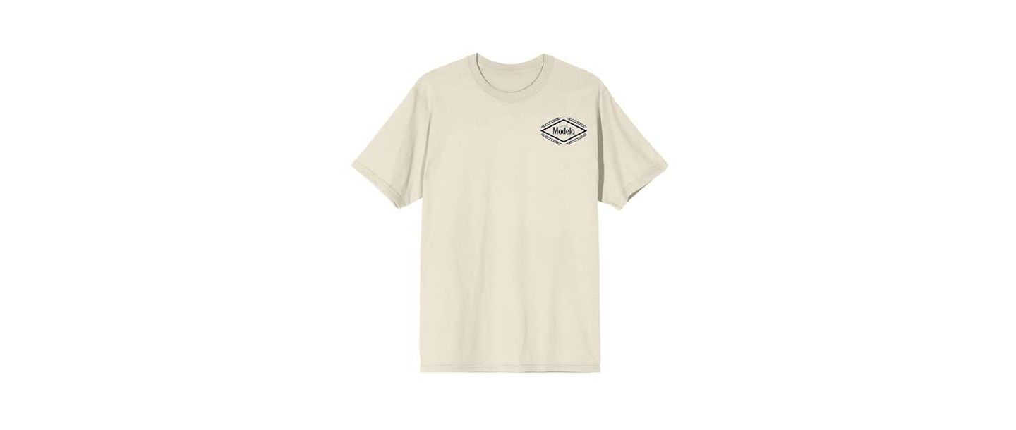 Мужская футболка Modelo Diamond Frame & Brush Stroke Logos Crew Neck Short Sleeve Natural, цвет: Молочно-белый — фото 3