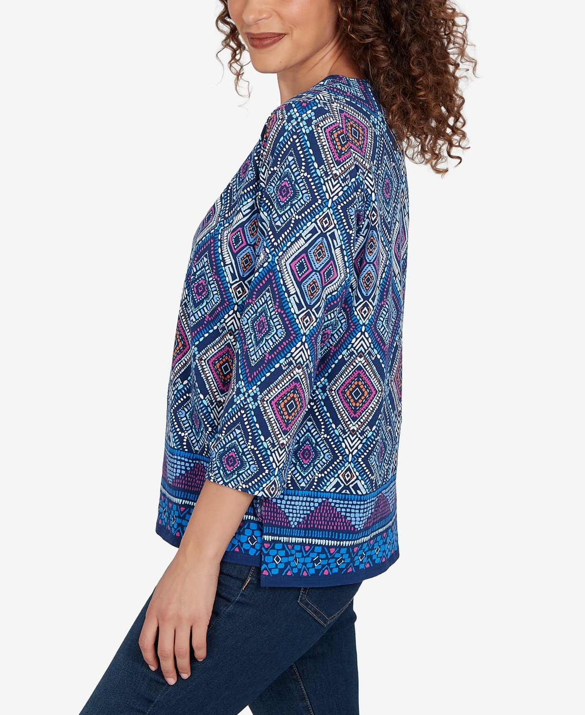 Alfred Dunner Petite Kaleidoscope Print Knit Top