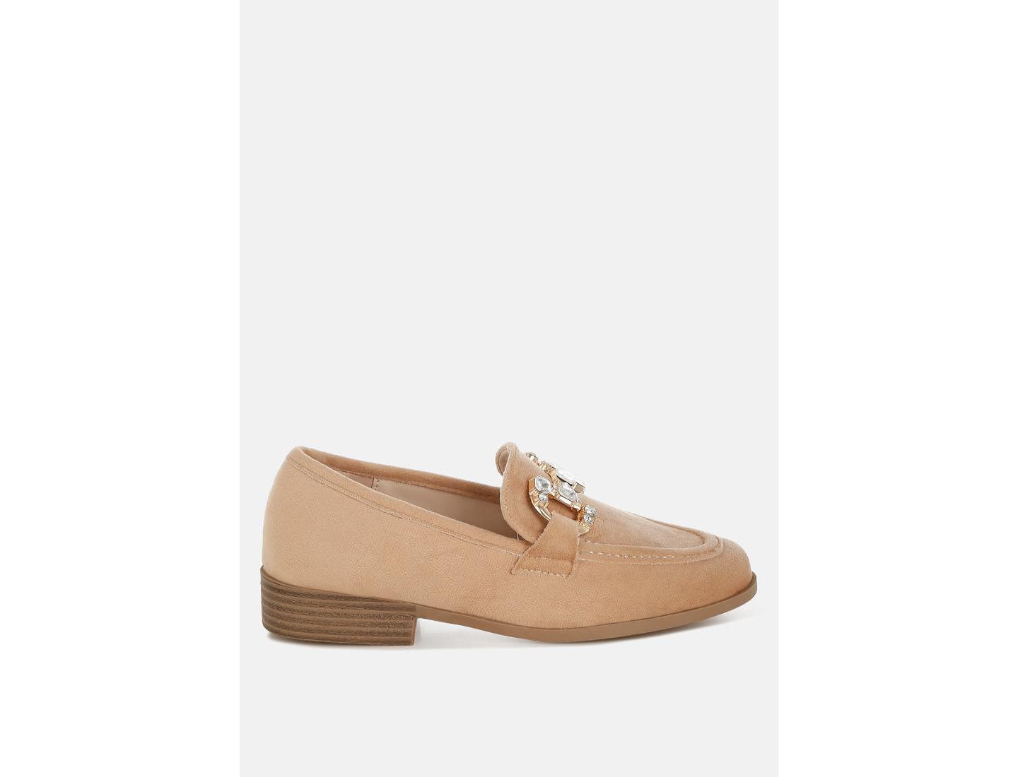Женские туфли Rag & Co Maestro Diamante Embellished Horsebit s, цвет: Бежевый — фото 5