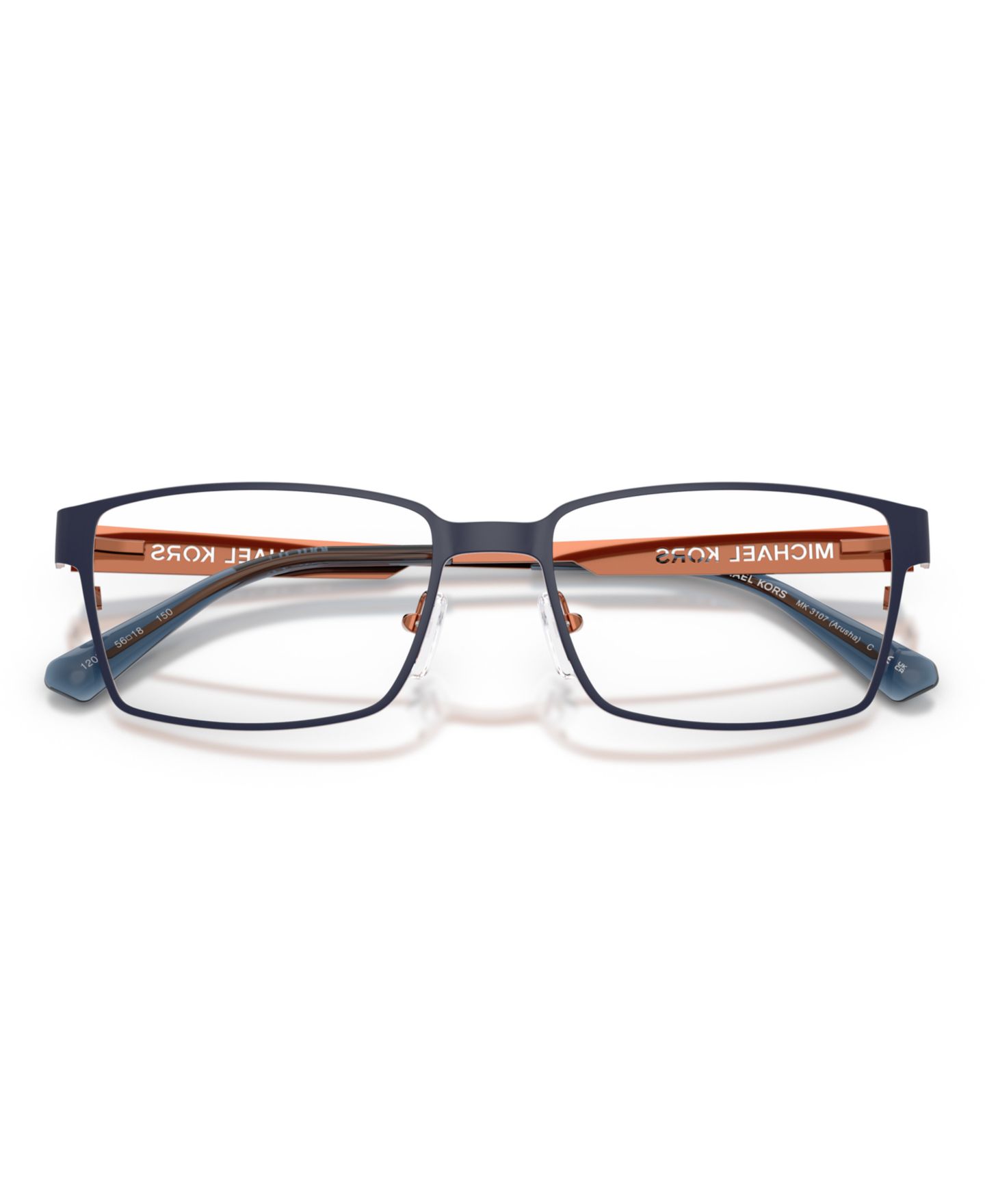 Мужские очки Michael Kors Man Rectangle Metal MK3107 Arusha Eyeglasses, цвет: Тёмно-синий — фото 3