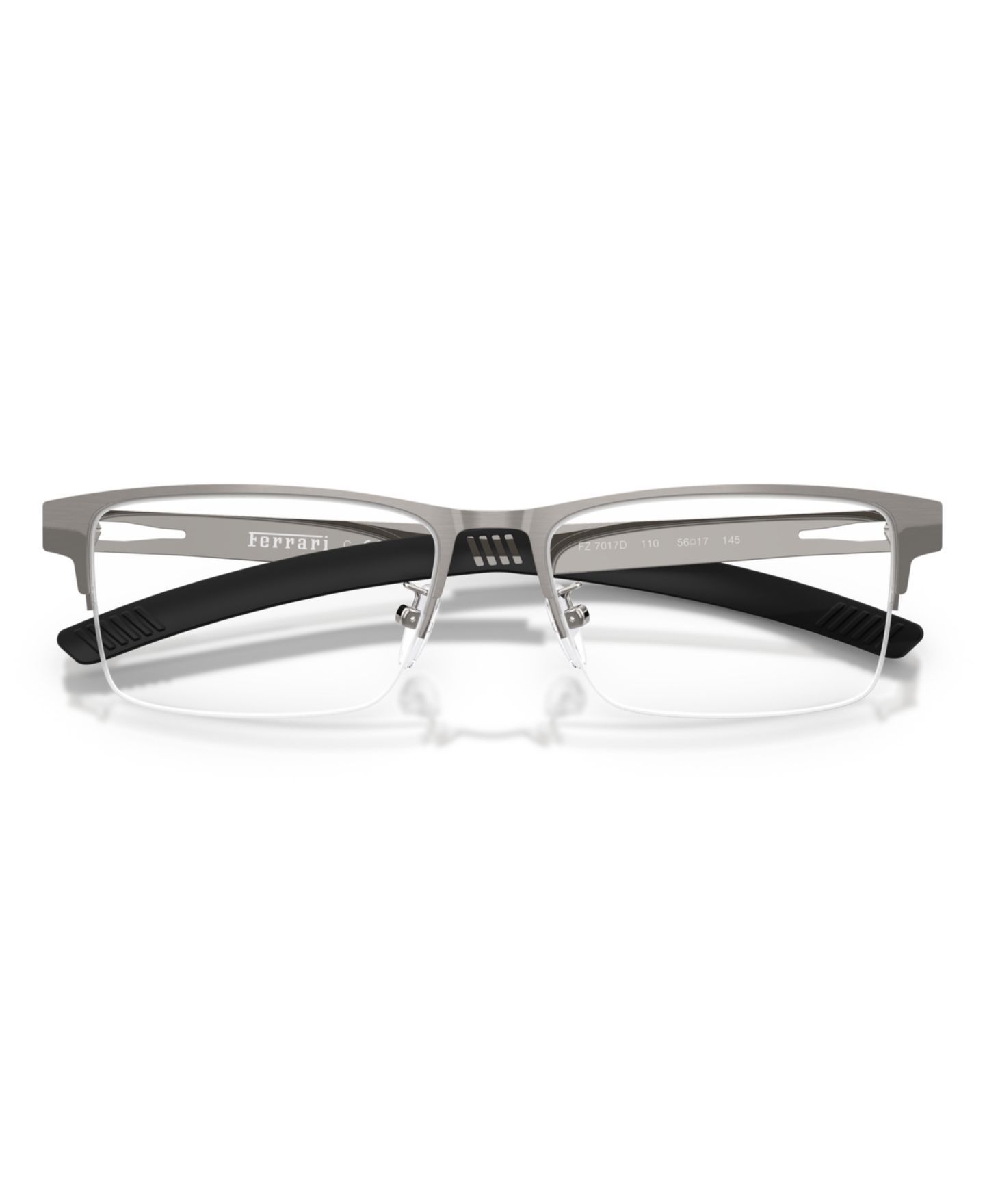 Мужские очки Scuderia Ferrari Man Rectangle Metal FZ7017D Eyeglasses, цвет: Графитовый металлик — фото 3