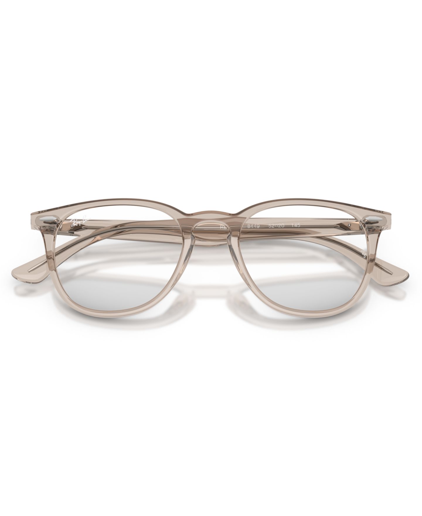 Очки Ray-Ban Unisex Panthos Plastic RB7159 Optics Eyeglasses, цвет: Прозрачный бежевый — фото 3