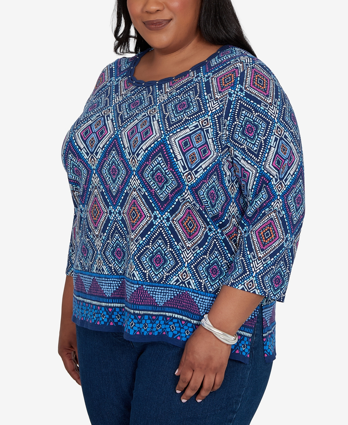 Alfred Dunner Plus Kaleidoscope Print Knit Top