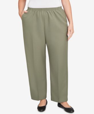 Plus Size Colored Pull-On Pants