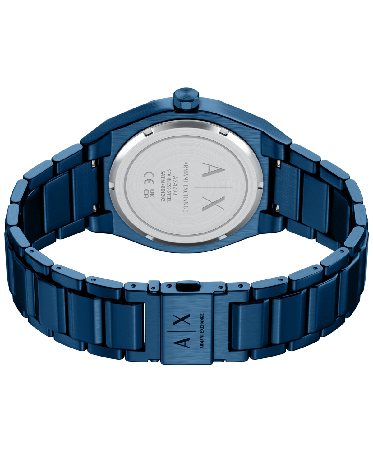 Armani Exchange Men's Sync Quartz Day-Date Blue Stainless Steel Watch 42mm