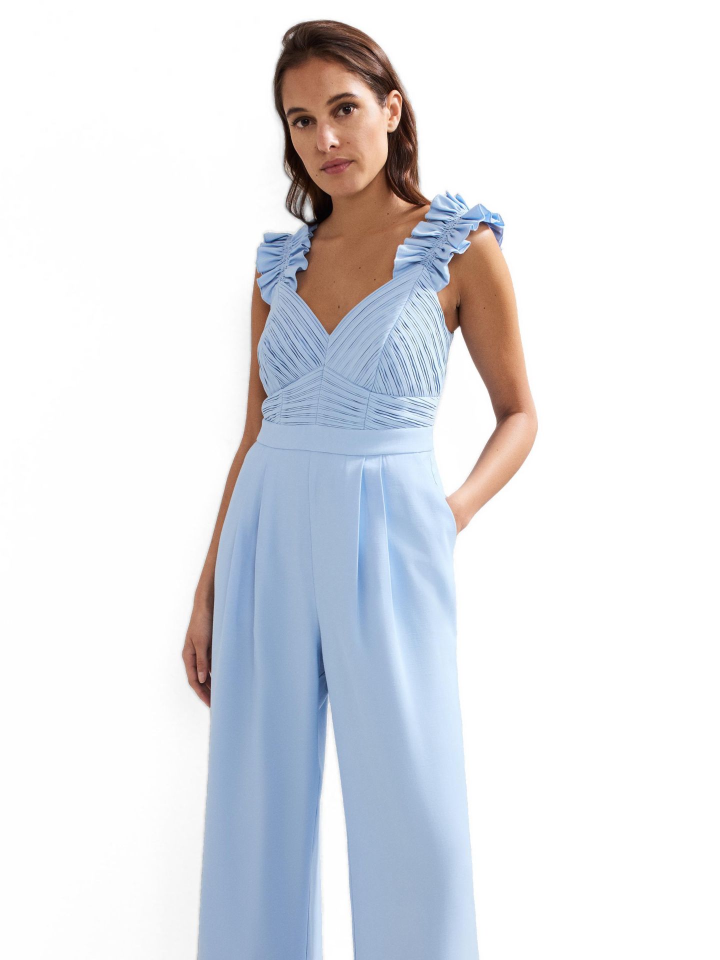 Женский комбинезон Phase Eight Moira Ruffle Sleeve Jumpsuit, цвет: Синий — фото 3