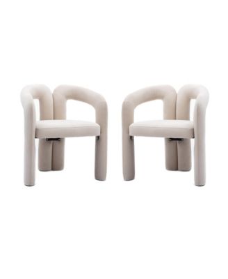 Contemporary Designed  Fabric Upholstered Dining ChairmBarrel Side Chairs Kitchen Armchair for Living Room set of 2