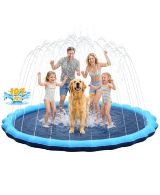107" Splash Pad Sprinkler Kids Dog Pool Outdoor Water Play
