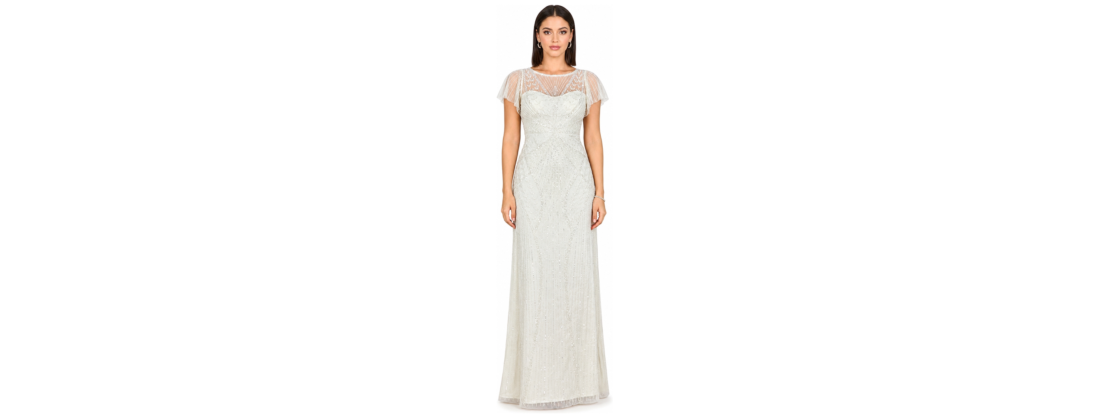 Lara Women's Beaded Faux-Wrap V-Neck Bridal Gown