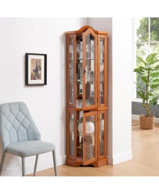 Freestanding Buffet with Hutch, Tall Kitchen Pantry Cabinet with 4 Drawers, Door Shelves and Pull-out Trays for Dining room, Living Room