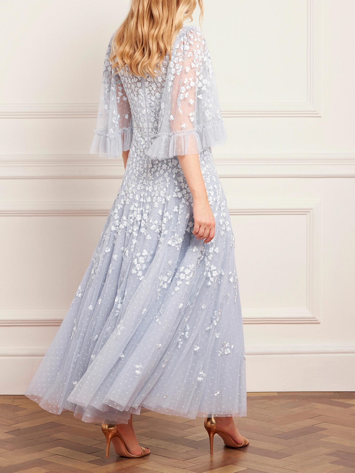 Needle & Thread Women's Scatter Blossom Round Neck Ankle Gown