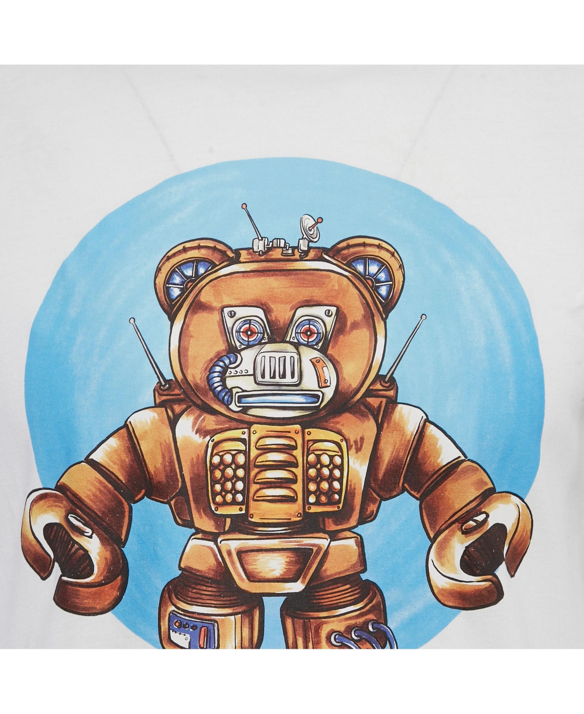 Pre-Owned Moschino Men's Robot Teddy Print Cotton Crew Neck T-Shirt