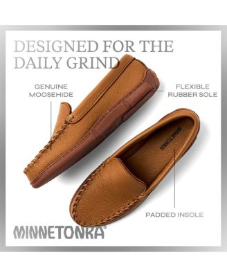 Minnetonka Men's Moosehide Leather Slip-ons - Macy's