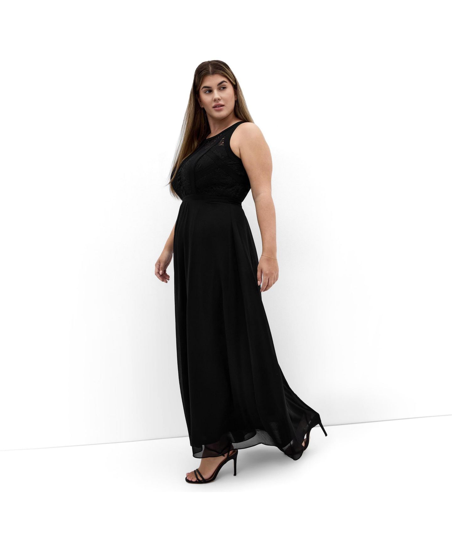 Женское платье CITY CHIC Plus Size Panelled Bodice Maxi, цвет: Чёрный — фото 3