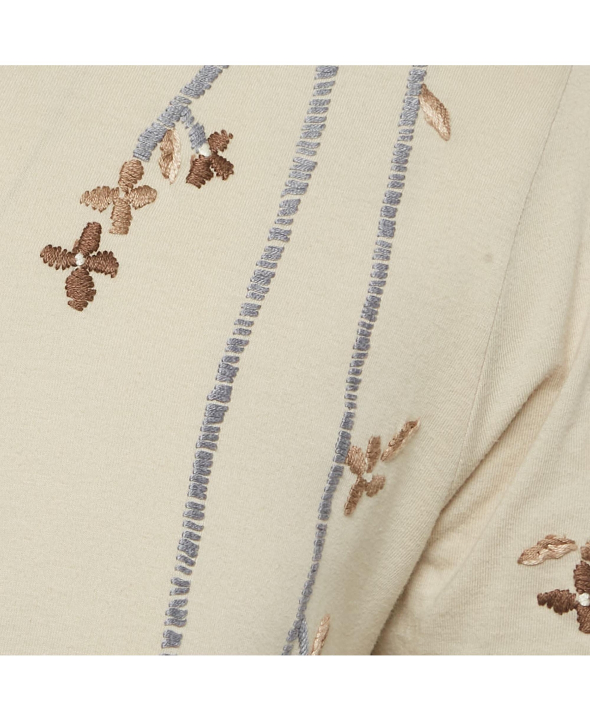 Pre-Owned Roberto Cavalli Men's Floral Embroidered Jersey V-Neck T-Shirt